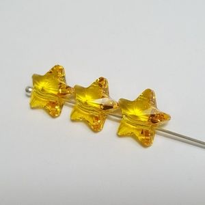 Swarovski Crystal 8mm Star Beads in Sunflower Yellow
